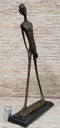 Alberto Giacometti Walking Man - Surrealist Bronze on Marble