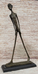 Alberto Giacometti Walking Man - Surrealist Bronze on Marble