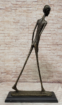 Alberto Giacometti Walking Man - Surrealist Bronze on Marble