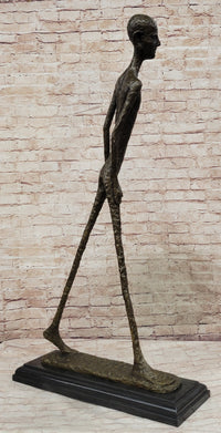Alberto Giacometti Walking Man - Surrealist Bronze on Marble