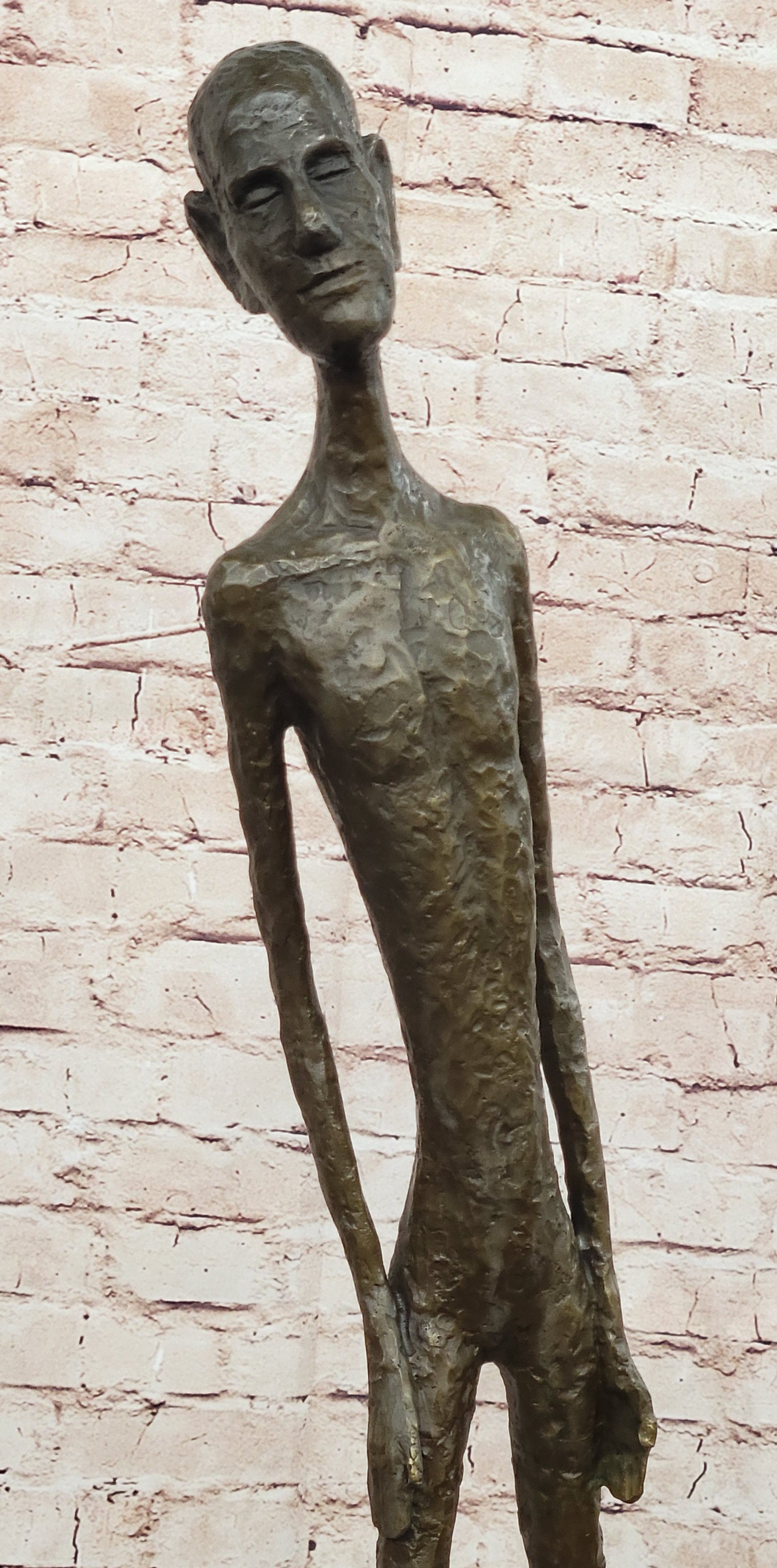 Alberto Giacometti Walking Man - Surrealist Bronze on Marble