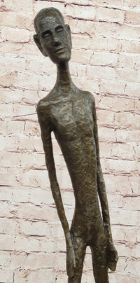 Alberto Giacometti Walking Man - Surrealist Bronze on Marble