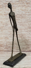 Alberto Giacometti Walking Man - Surrealist Bronze on Marble