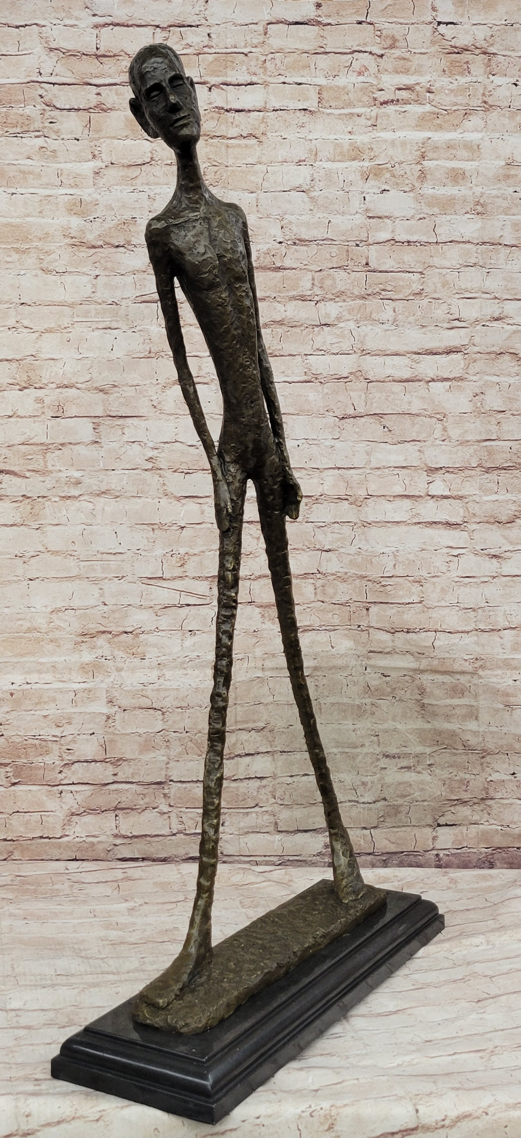 Alberto Giacometti Walking Man - Surrealist Bronze on Marble