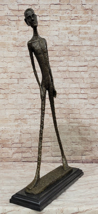 Alberto Giacometti Walking Man - Surrealist Bronze on Marble