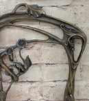 Bronze Metal Wall Art Frame Sculpture of Woman w/ Flowers