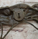 Bronze Picture Frame Sculpture Female & Lily Orchid Flowers