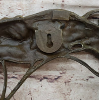 Bronze Picture Frame Sculpture Female & Lily Orchid Flowers