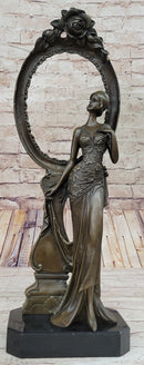 Signed Original Milo 1940 Woman Real Bronze Picture Frame