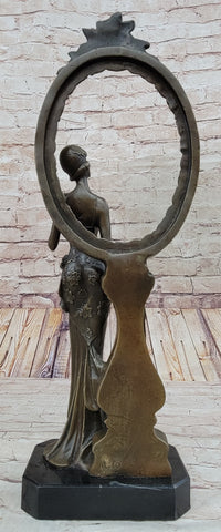 Signed Original Milo 1940 Woman Real Bronze Picture Frame