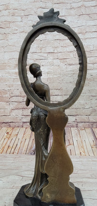 Signed Original Milo 1940 Woman Real Bronze Picture Frame