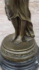 Jean Patoue “Maiden with Chalice” Bronze Sculpture on Marble