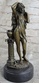 Classic Patoue Female Figure Nude Bookend Bronze Marble Sculpture