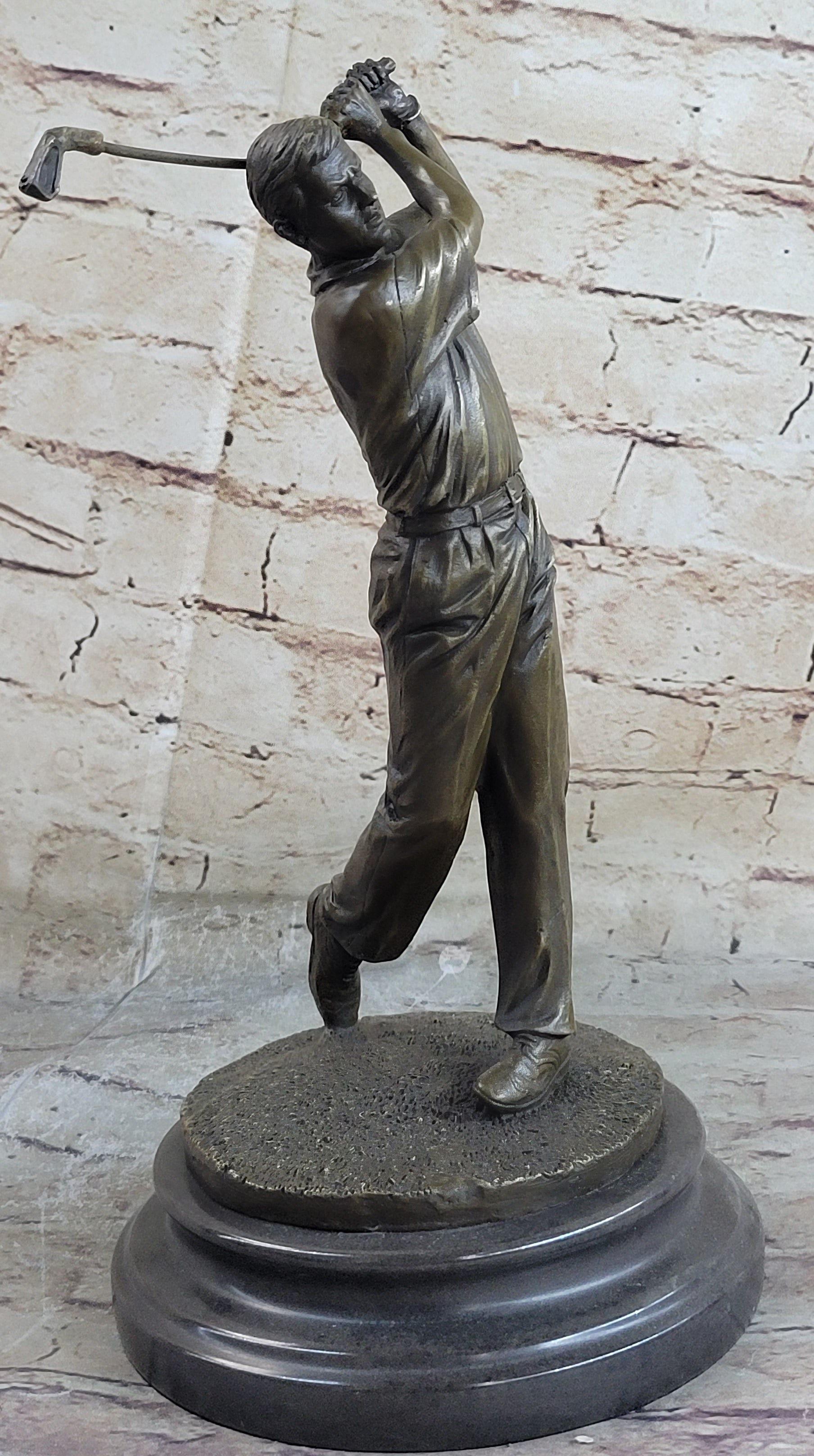 12'' Bronze Vintage Golfer Trophy Bobby Jones Sculpture SALE