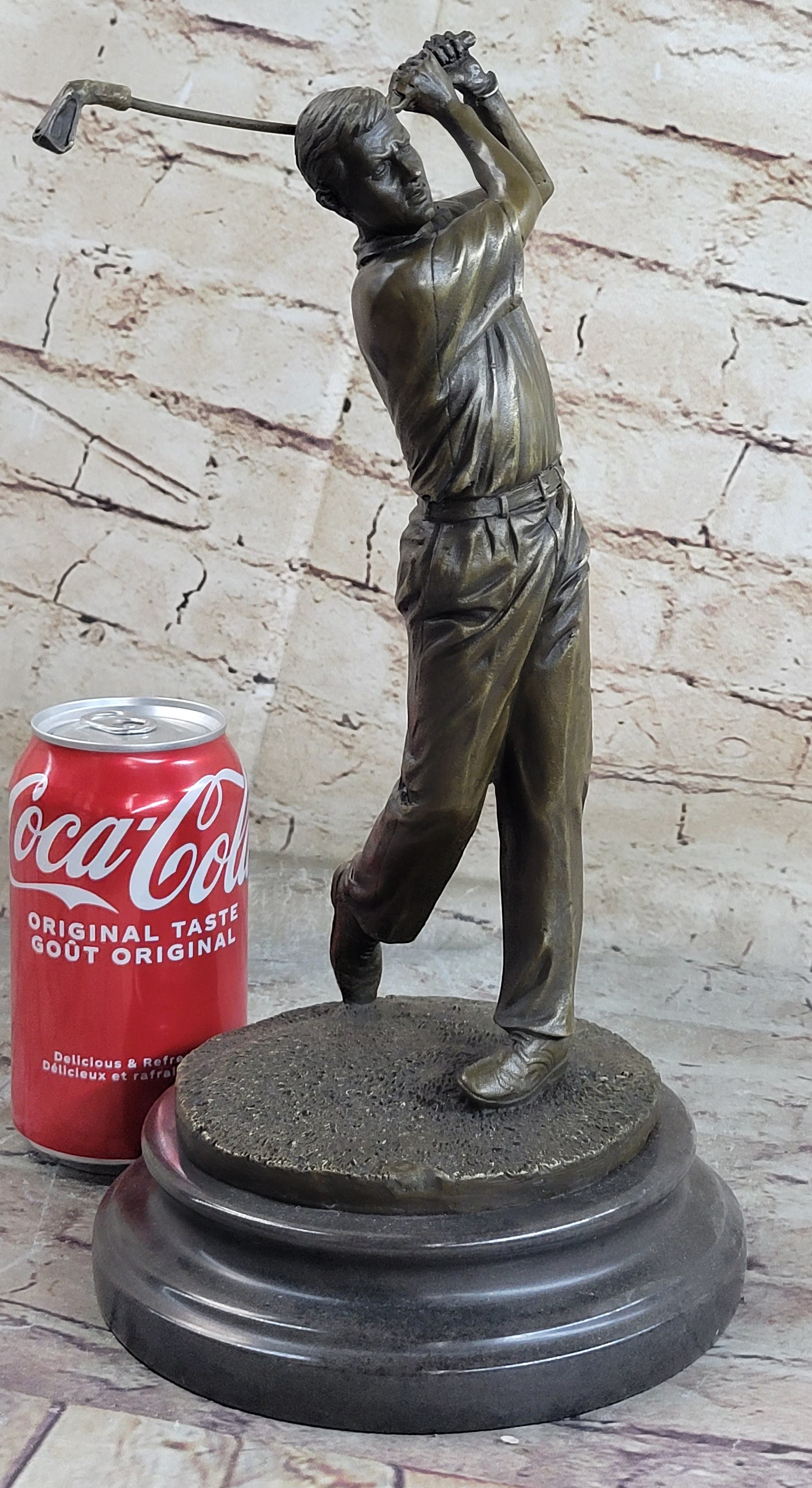 12'' Bronze Vintage Golfer Trophy Bobby Jones Sculpture SALE