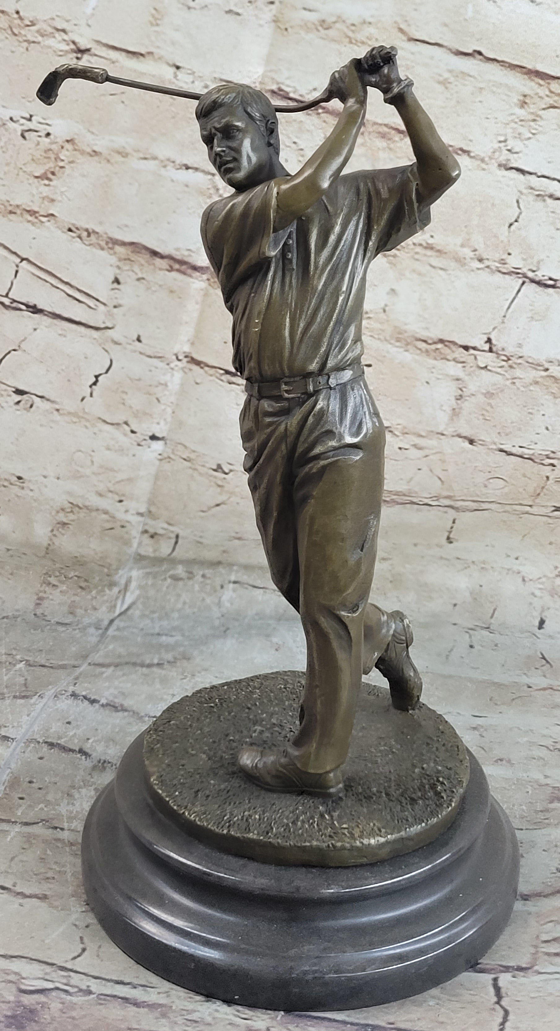 12'' Bronze Vintage Golfer Trophy Bobby Jones Sculpture SALE