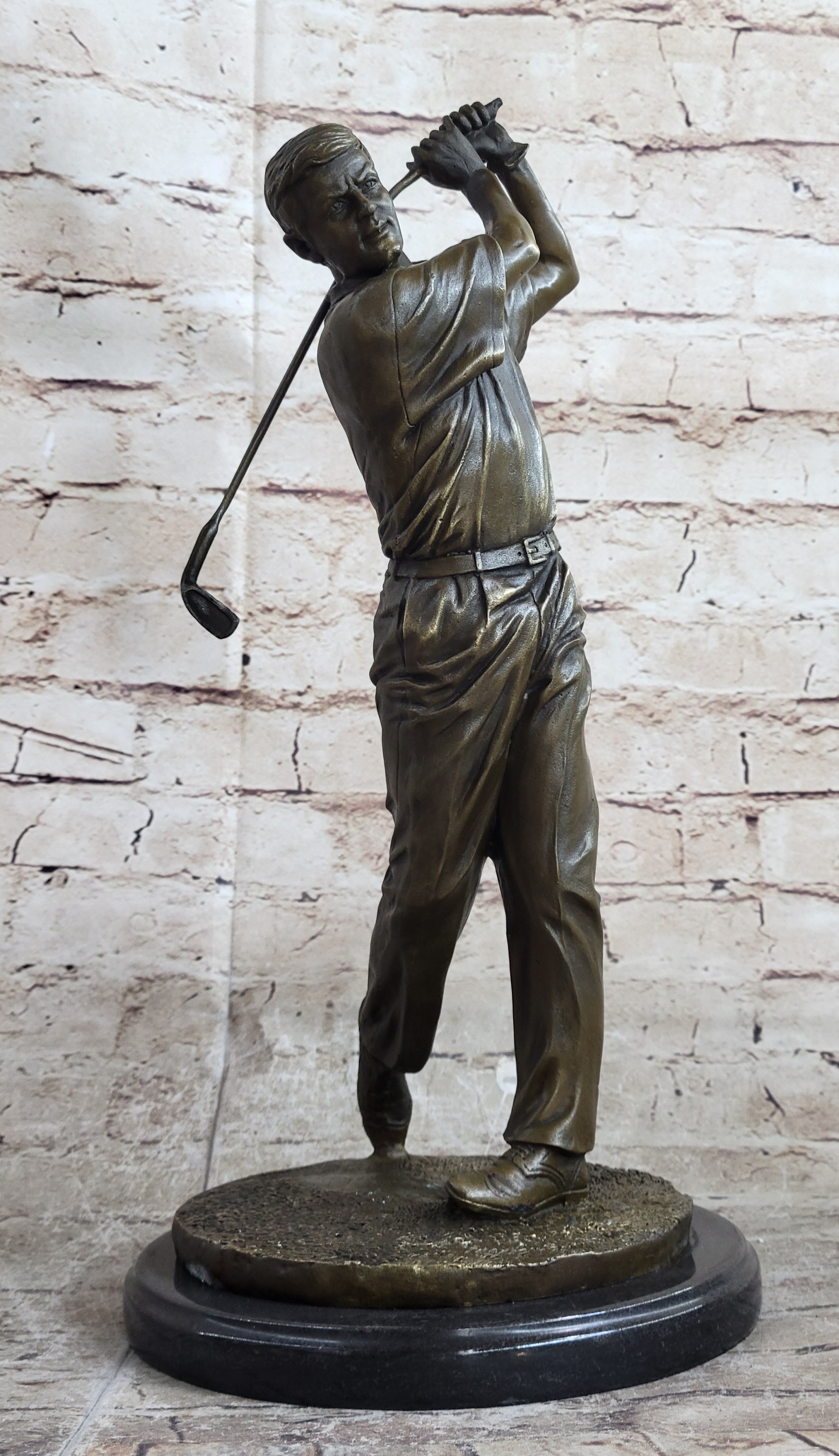 Ben Hogan Male Golfer Sports Memorabilia Golf Club Art Bronze Marble