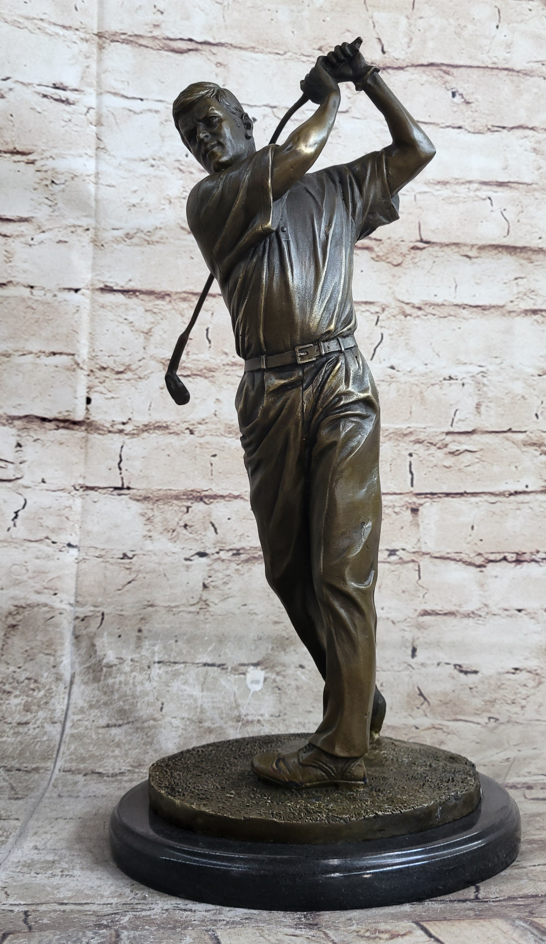 Ben Hogan Male Golfer Sports Memorabilia Golf Club Art Bronze Marble