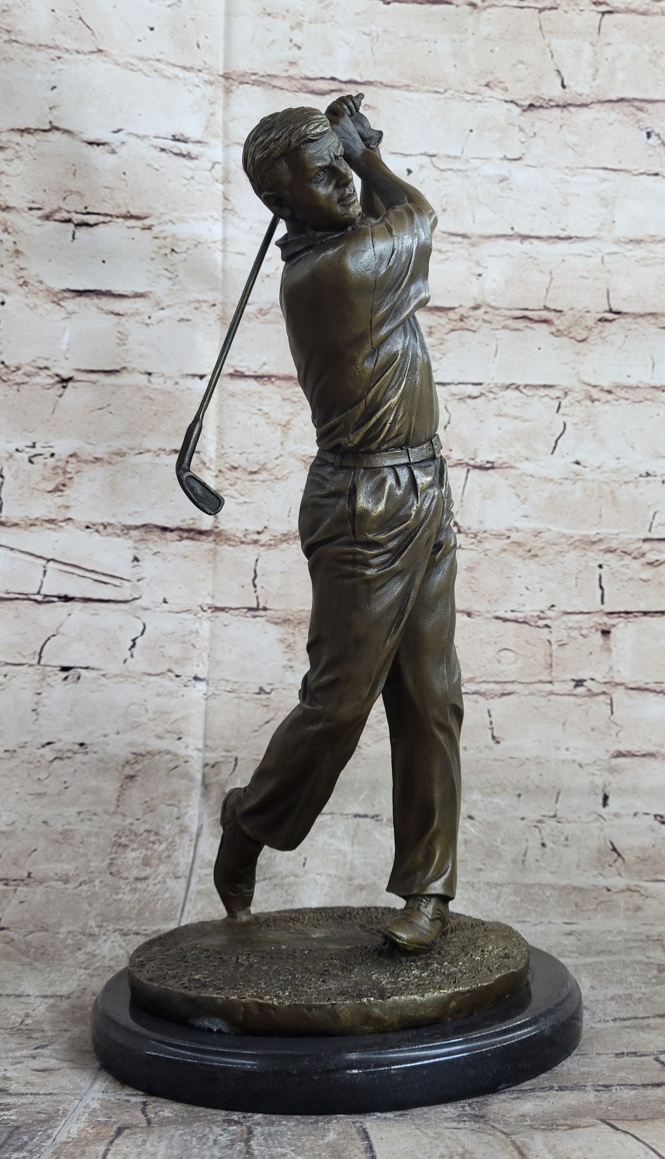 Ben Hogan Male Golfer Sports Memorabilia Golf Club Art Bronze Marble