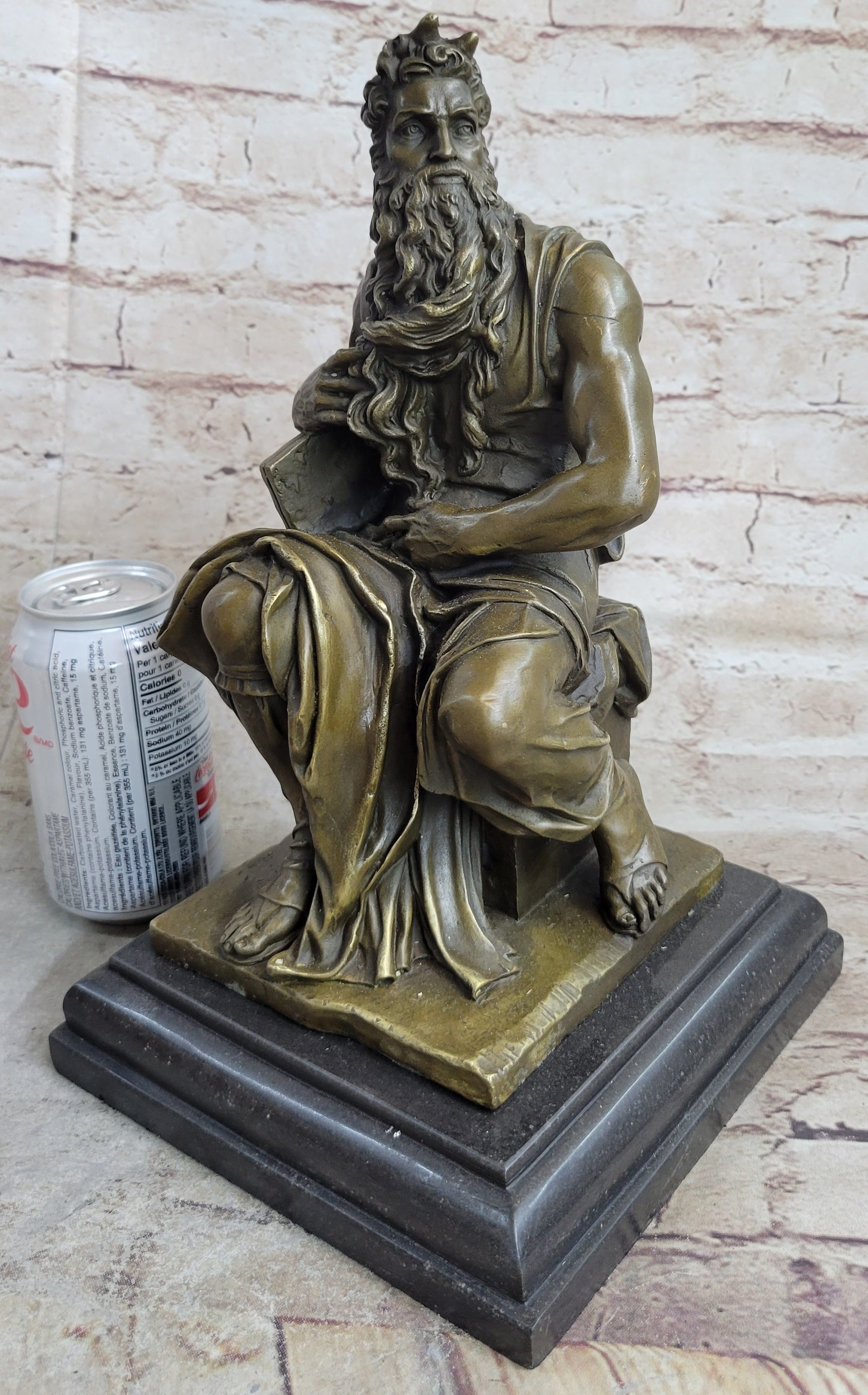 Michelangelo's Moses Bronze Sculpture 13" x 7"