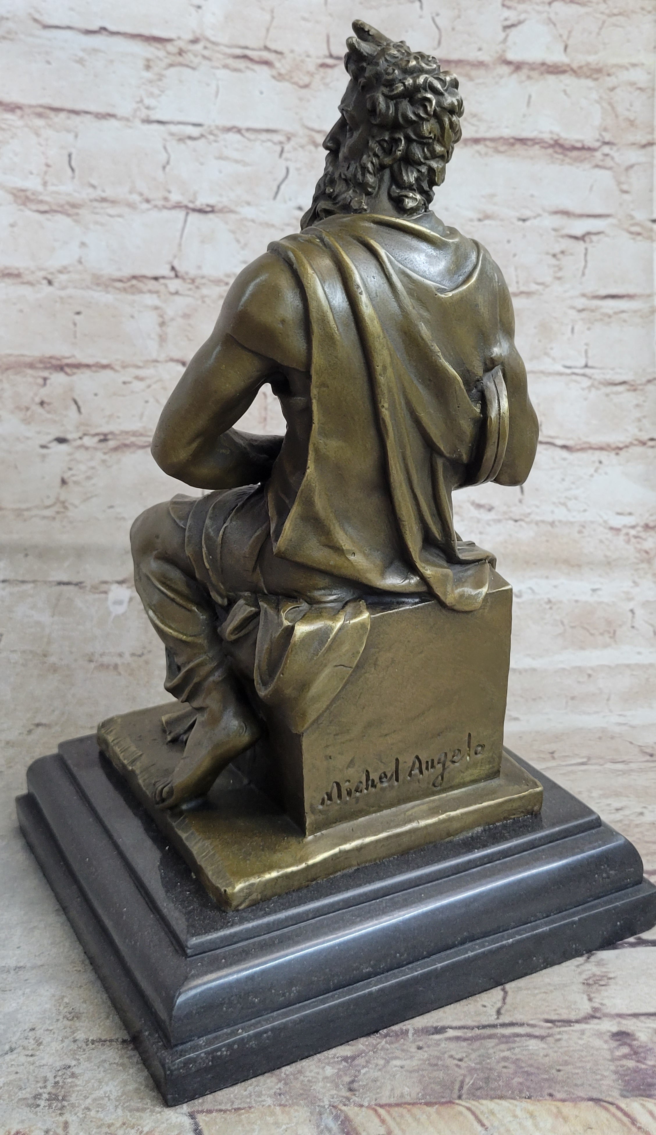 Michelangelo's Moses Bronze Sculpture 13" x 7"