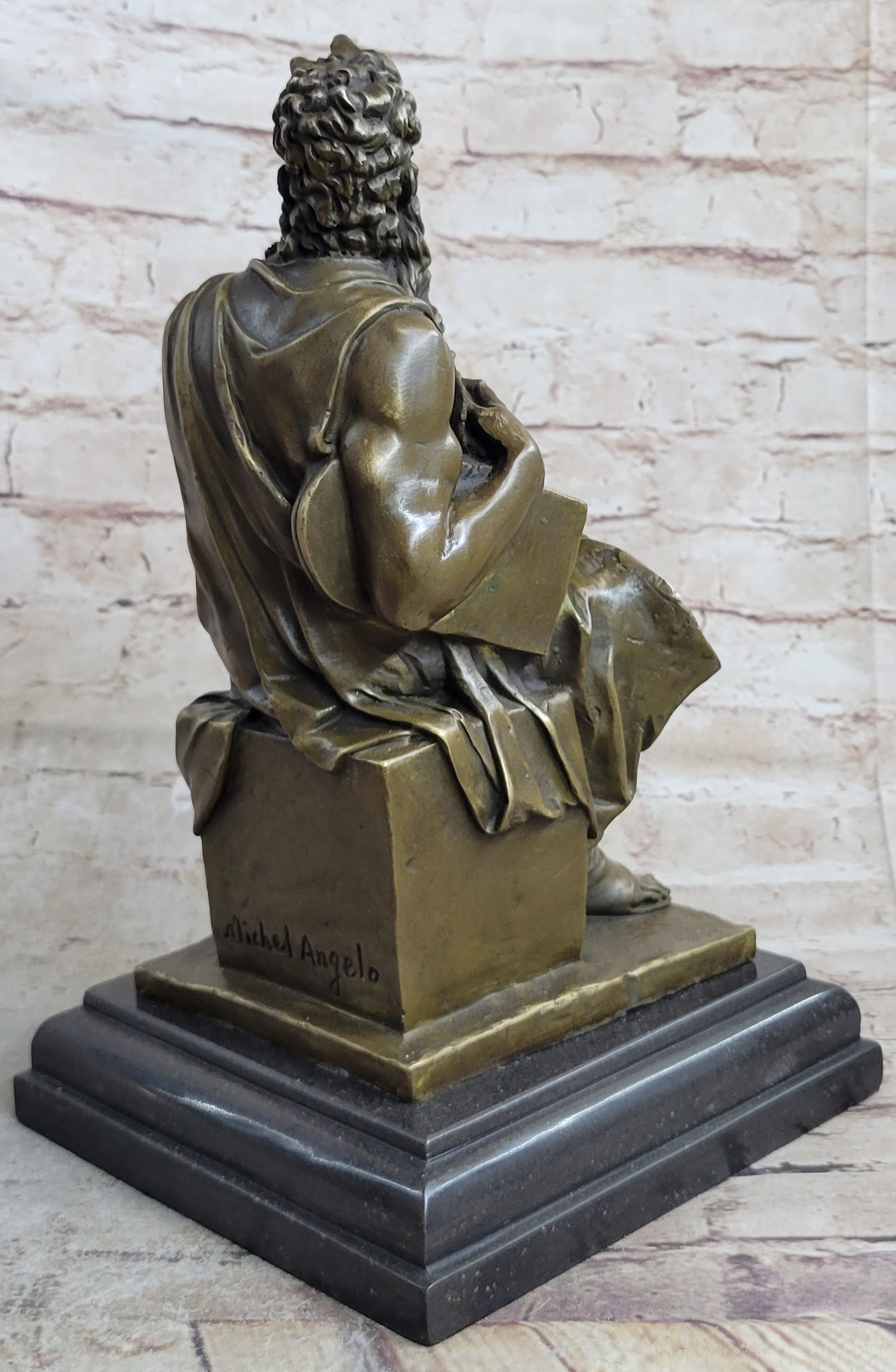 Michelangelo's Moses Bronze Sculpture 13" x 7"