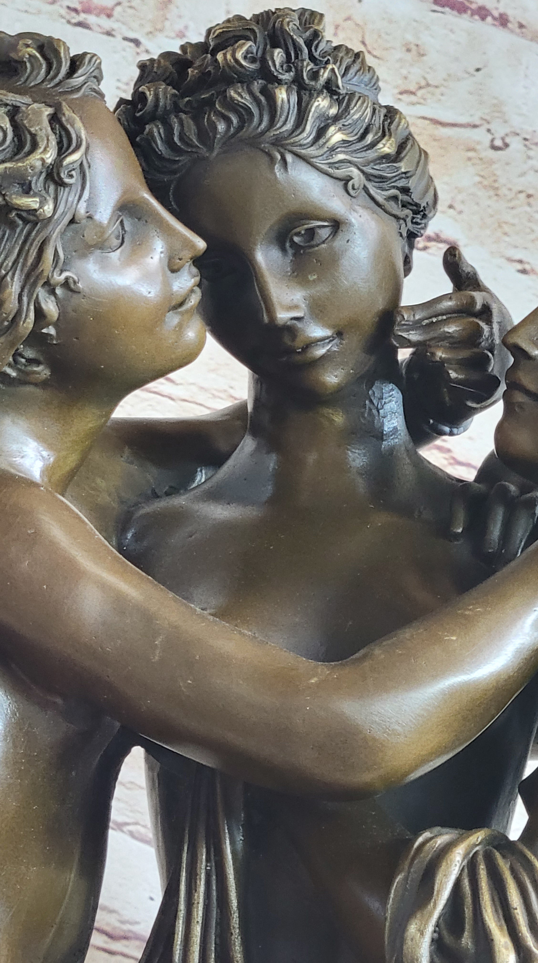 Extra Large Three Graces Bronze Sculpture by Canova 80 Lbs