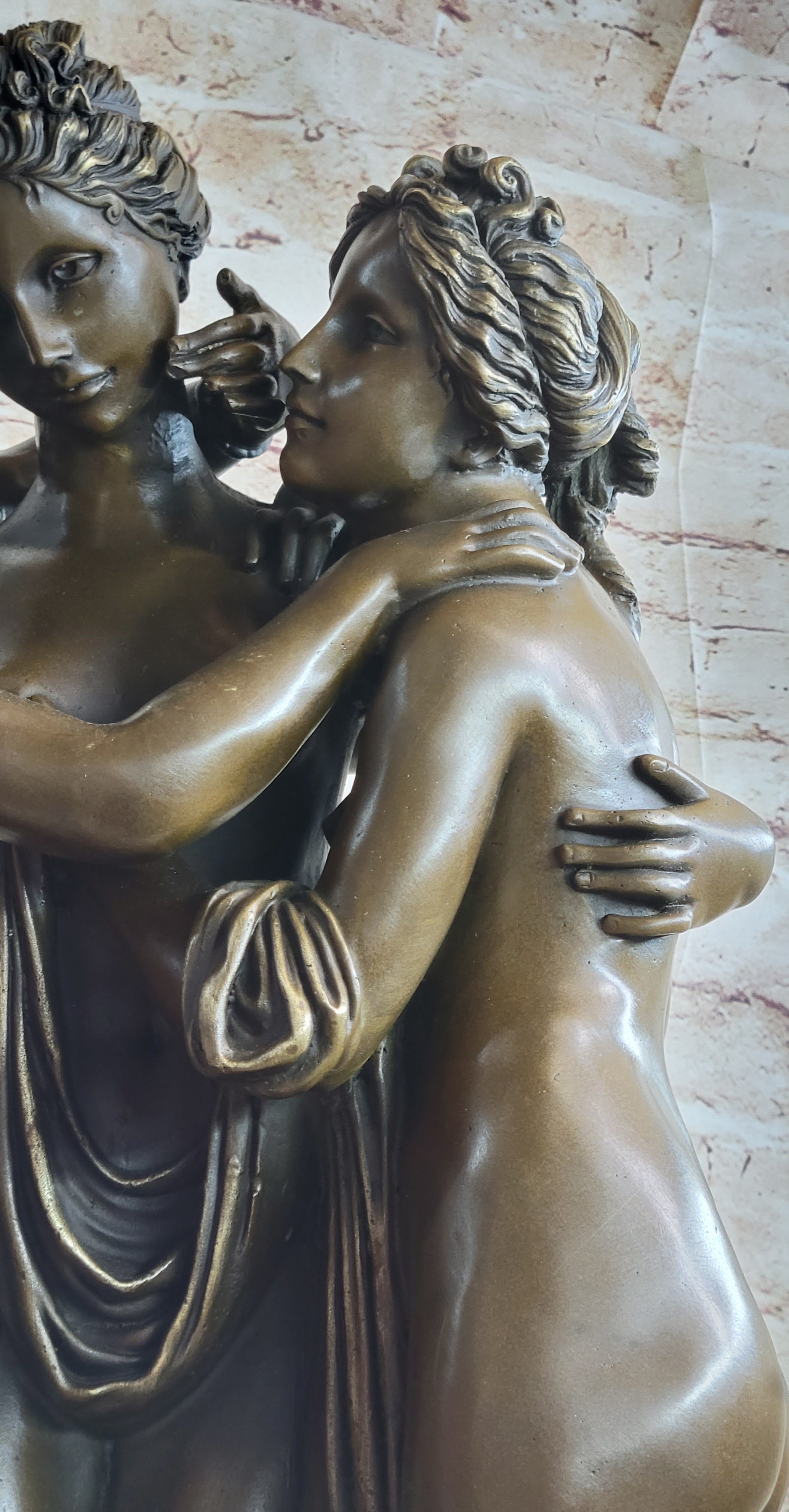 Extra Large Three Graces Bronze Sculpture by Canova 80 Lbs