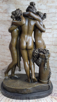 Extra Large Three Graces Bronze Sculpture by Canova 80 Lbs