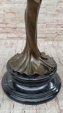 Nude Female Figure Sexy Girl Stretching Grapes Vineyard Wine Bronze Sculpture Statue Decor Original Art