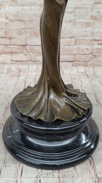 Nude Female Figure Sexy Girl Stretching Grapes Vineyard Wine Bronze Sculpture Statue Decor Original Art