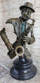 African American Jazz Saxophonist Bronze Sculpture