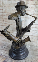African American Jazz Saxophonist Bronze Sculpture