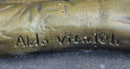 Signed Aldo Vitaleh Femme Agenouille Nude Lady Bronze Sculpture Lost Wax Artwork