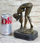 Signed Italian Artist Vitaleh Sexy Woman Bronze Sculpture