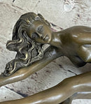 Signed Italian Artist Vitaleh Sexy Woman Bronze Sculpture