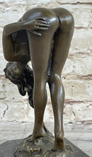 Signed Italian Artist Vitaleh Sexy Woman Bronze Sculpture