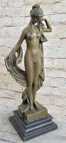 Bronze Sculpture Demure Nude Woman Classical Bronze Sculpture Art Milo