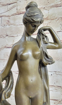 Bronze Sculpture Demure Nude Woman Classical Bronze Sculpture Art Milo