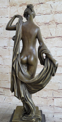 Bronze Sculpture Demure Nude Woman Classical Bronze Sculpture Art Milo