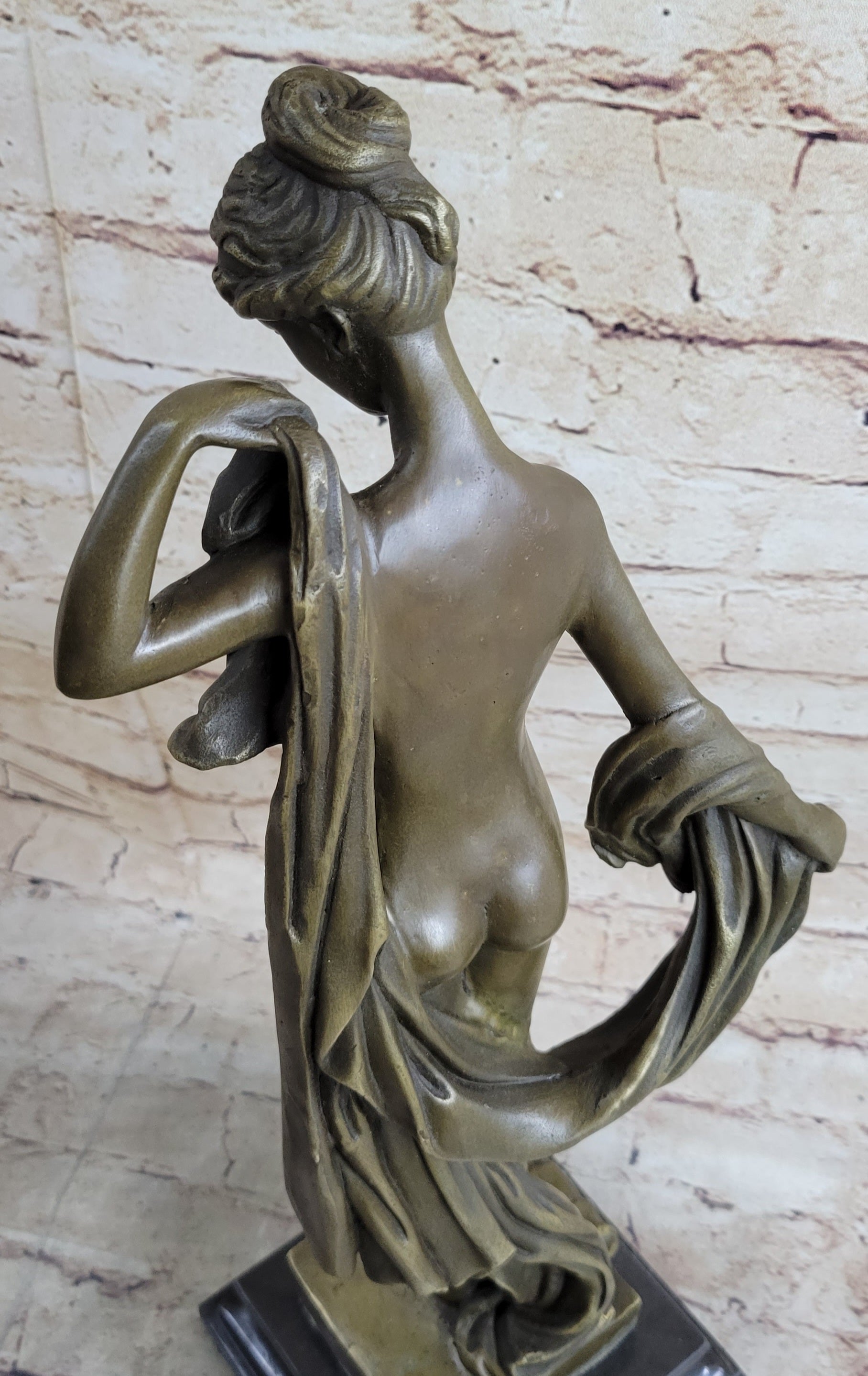 Bronze Sculpture Demure Nude Woman Classical Bronze Sculpture Art Milo
