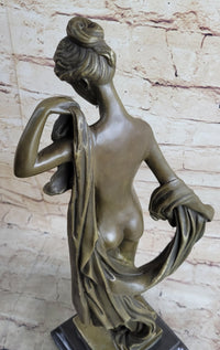 Bronze Sculpture Demure Nude Woman Classical Bronze Sculpture Art Milo