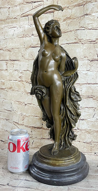 Nude Roman Greek Goddess Female Figure Bronze Sculpture 20" x 7"