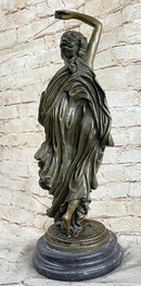 Nude Roman Greek Goddess Female Figure Bronze Sculpture 20" x 7"