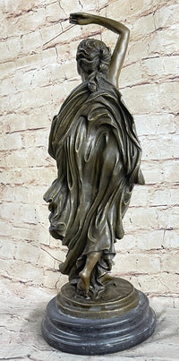 Nude Roman Greek Goddess Female Figure Bronze Sculpture 20" x 7"