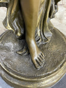 Nude Roman Greek Goddess Female Figure Bronze Sculpture 20" x 7"