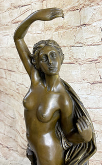 Nude Roman Greek Goddess Female Figure Bronze Sculpture 20" x 7"