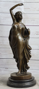 Large Sexy Maiden by French Artist Canova Real Bronze Sculpture