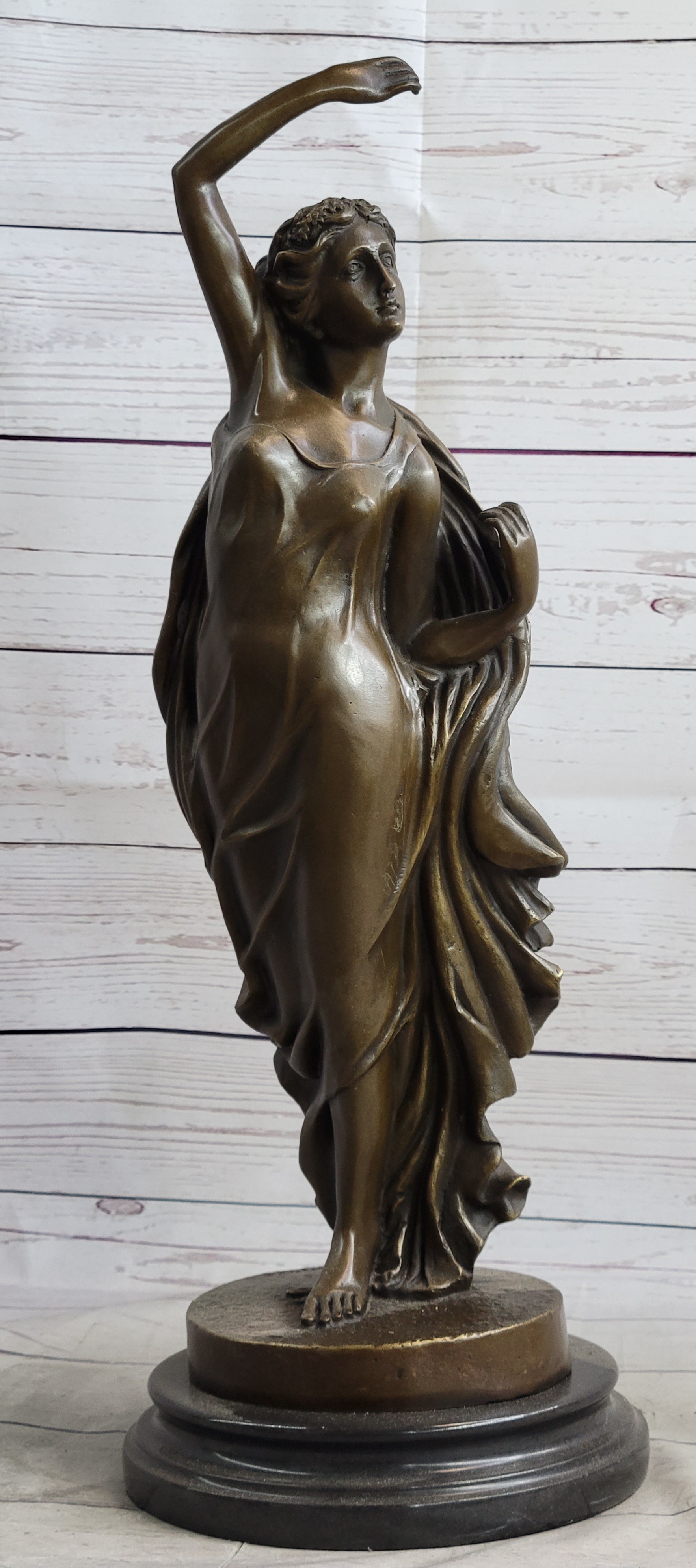 Large Sexy Maiden by French Artist Canova Real Bronze Sculpture