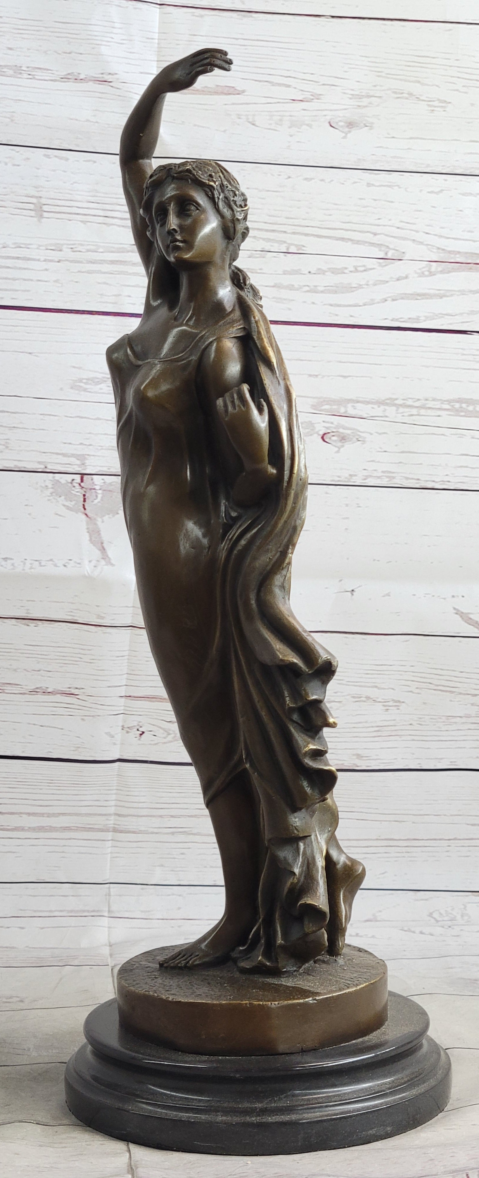 Large Sexy Maiden by French Artist Canova Real Bronze Sculpture